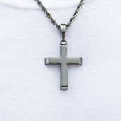 Simple Cross Pendant in Black