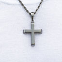 Simple Cross Pendant in Black