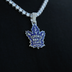 Colgante con el logo oficial de los Toronto Maple Leafs de la NHL en oro blanco