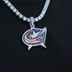 Columbus Blue Jackets Official NHL Logo Pendant in White Gold