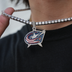 Columbus Blue Jackets Official NHL Logo Pendant in White Gold