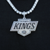 Colgante del logo oficial de los Los Angeles Kings de la NHL en oro blanco