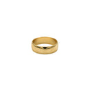 Anillo de banda redondeada pulido de alto brillo en oro macizo - 6mm