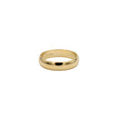 Anillo de banda redondeado de oro macizo pulido de alto brillo - 4 mm