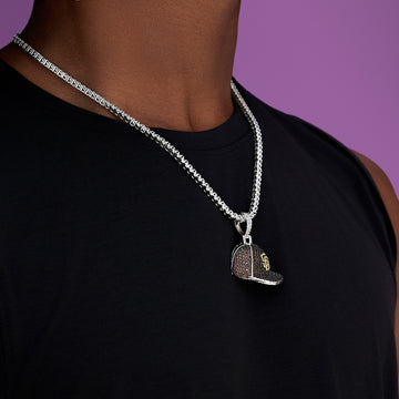 San Diego Padres Official MLB Baseball Cap Pendant in White Gold
