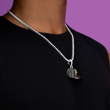 Pittsburgh Pirates Official MLB Baseball Cap Pendant in White Gold