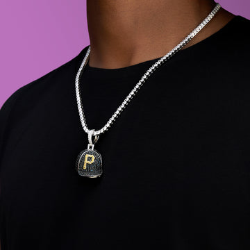Pittsburgh Pirates Official MLB Baseball Cap Pendant in White Gold