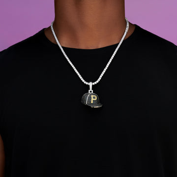 Pittsburgh Pirates Official MLB Baseball Cap Pendant in White Gold