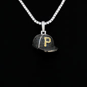 Pittsburgh Pirates Official MLB Baseball Cap Pendant in White Gold