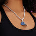 Detroit Tigers Official MLB Baseball Cap Pendant in White Gold