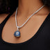 Detroit Tigers Official MLB Baseball Cap Pendant in White Gold
