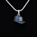 Detroit Tigers Official MLB Baseball Cap Pendant in White Gold