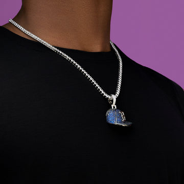 Boston Red Sox Official MLB Baseball Cap Pendant in White Gold