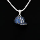 Los Angeles Dodgers Official MLB Baseball Cap Pendant in White Gold