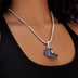 Houston Astros Official MLB Baseball Cap Pendant in White Gold
