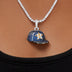Houston Astros Official MLB Baseball Cap Pendant in White Gold
