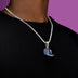 Texas Rangers Official MLB Baseball Cap Pendant in White Gold