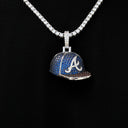 Atlanta Braves Official MLB Baseball Cap Pendant in White Gold