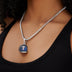Texas Rangers Official MLB Baseball Cap Pendant in White Gold