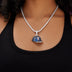 Texas Rangers Official MLB Baseball Cap Pendant in White Gold