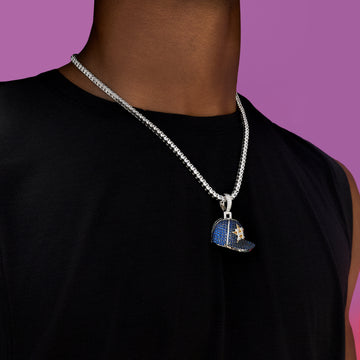 Houston Astros Official MLB Baseball Cap Pendant in White Gold