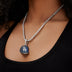 Los Angeles Dodgers Official MLB Baseball Cap Pendant in White Gold