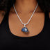 Los Angeles Dodgers Official MLB Baseball Cap Pendant in White Gold