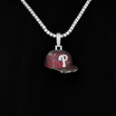 Philadelphia Phillies Official MLB Baseball Cap Pendant in White Gold