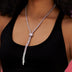 Pink Diamond Tennis Bolo Chain in White Gold - 3MM