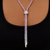 Pink Diamond Tennis Bolo Chain in White Gold - 3MM