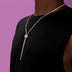 Pink Diamond Tennis Bolo Chain in White Gold - 3MM