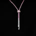 Pink Diamond Tennis Bolo Chain in White Gold - 3MM