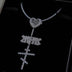 GLD X Bloody Osiris Moissanite Locket Rosary Chain in White Gold Vermeil