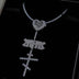 GLD X Bloody Osiris Iced Locket Rosary Chain in White Gold