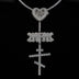 GLD X Bloody Osiris Moissanite Locket Rosary Chain in White Gold Vermeil