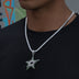 Colgante con el logotipo oficial de los Dallas Stars de la NHL en oro blanco