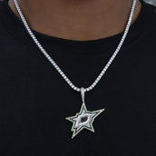 Dallas Stars Official NHL Logo Pendant in White Gold