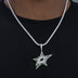 Colgante con el logotipo oficial de los Dallas Stars de la NHL en oro blanco