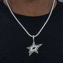 Colgante con el logotipo oficial de los Dallas Stars de la NHL en oro blanco