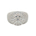 Men's Moissanite Diamond Cluster Ring in White Gold Vermeil