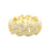 Anillo cubano de moissanita con diamantes y engaste de puntas para mujer en vermeil de oro amarillo
