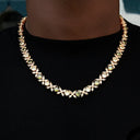 Diamond Multi Color Round Stone Chain in Rose Gold - 8MM
