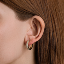 Double Row Hoop Earrings in Yellow Gold
