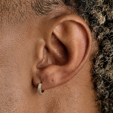 Double Row Hoop Earrings in Yellow Gold