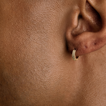 Double Row Hoop Earrings in Yellow Gold
