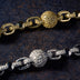 Pulsera de cadena de bolas de moissanita con doble acabado GLD X Bloody Osiris en vermeil de oro blanco y amarillo