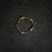 GLD X Bloody Osiris Dual Finish Lab Diamond Ball Chain Bracelet in White and Yellow Solid Gold