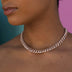 Collar Cubano de Diamantes en Oro Rosa/Blanco - 8.5mm