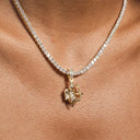 Colgante Micro Cupido Oro Macizo 10k - Diamantes VS