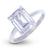 Emerald Single Stone Lab Diamond Engagement Ring in Platinum